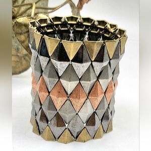 "5/$25" Multicolored Metal Cleopatra Style Wide Stretch Costume Bracelet